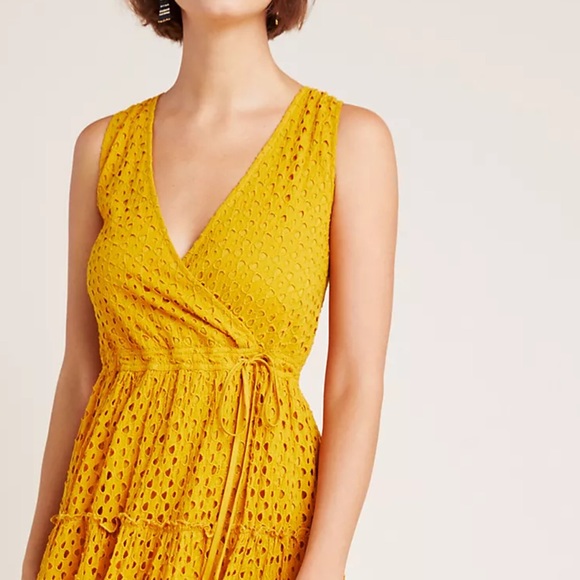 Anthropologie Frye Nuri Eyelet Wrap Dress - Picture 5 of 8